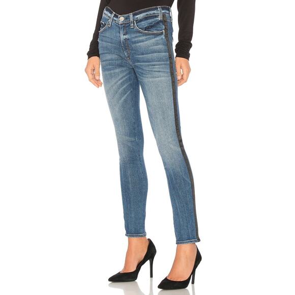 McGuire Anthro Size 28 Jeans Tuxedo Striped Vintage Mid Rise Slim Stretch Denim - Picture 4 of 16